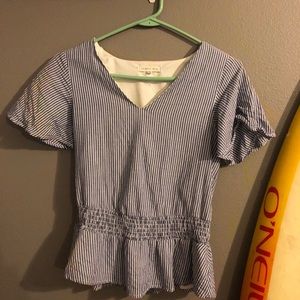 Blue and white stripped shirt